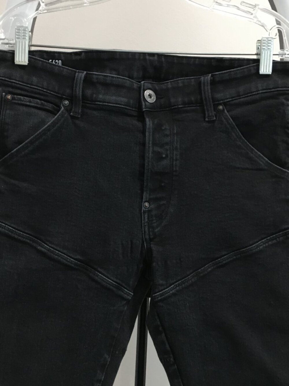 G STAR RAW 5620 3D Slim Black Wash 5 Pocket Logo Hardware Button Fly Denim Jeans - Picture 5 of 16